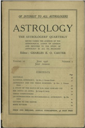 Обложка "Astrology: the Astrologers’ Quarterly"